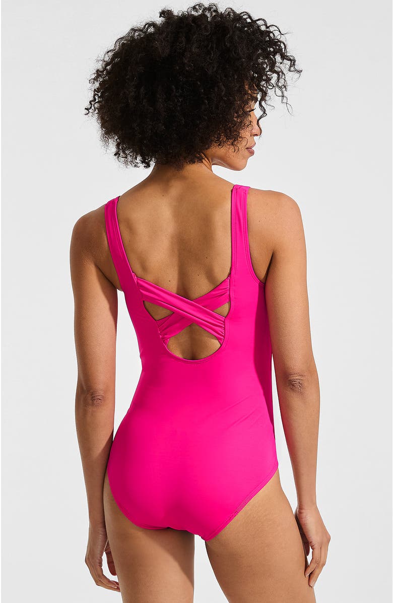 Lands' End D-Cup New SlenderSuit Carmela Underwire One Piece Swimsuit, Alternate, color, Riviera Rose Ombre