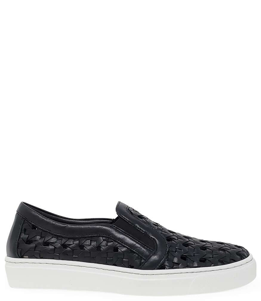 Madison Maison Leather Woven Sneaker, Main, color, Black