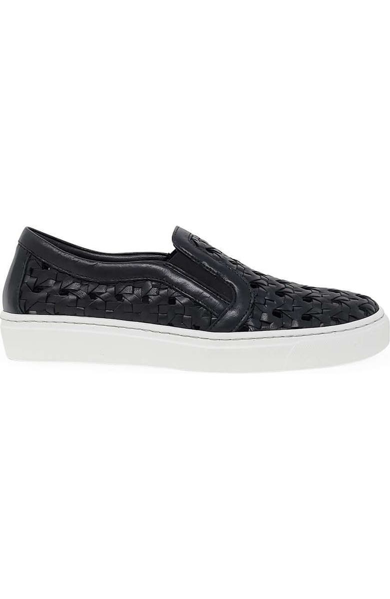 Madison Maison Leather Woven Sneaker, Main, color, Black