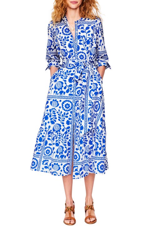 Mia Tie Waist Tiered Long Sleeve Shirtdress