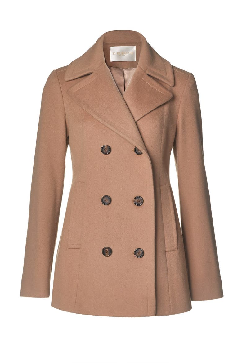 Wool Peacoat (Nordstrom Exclusive), Alternate, color, BLACK