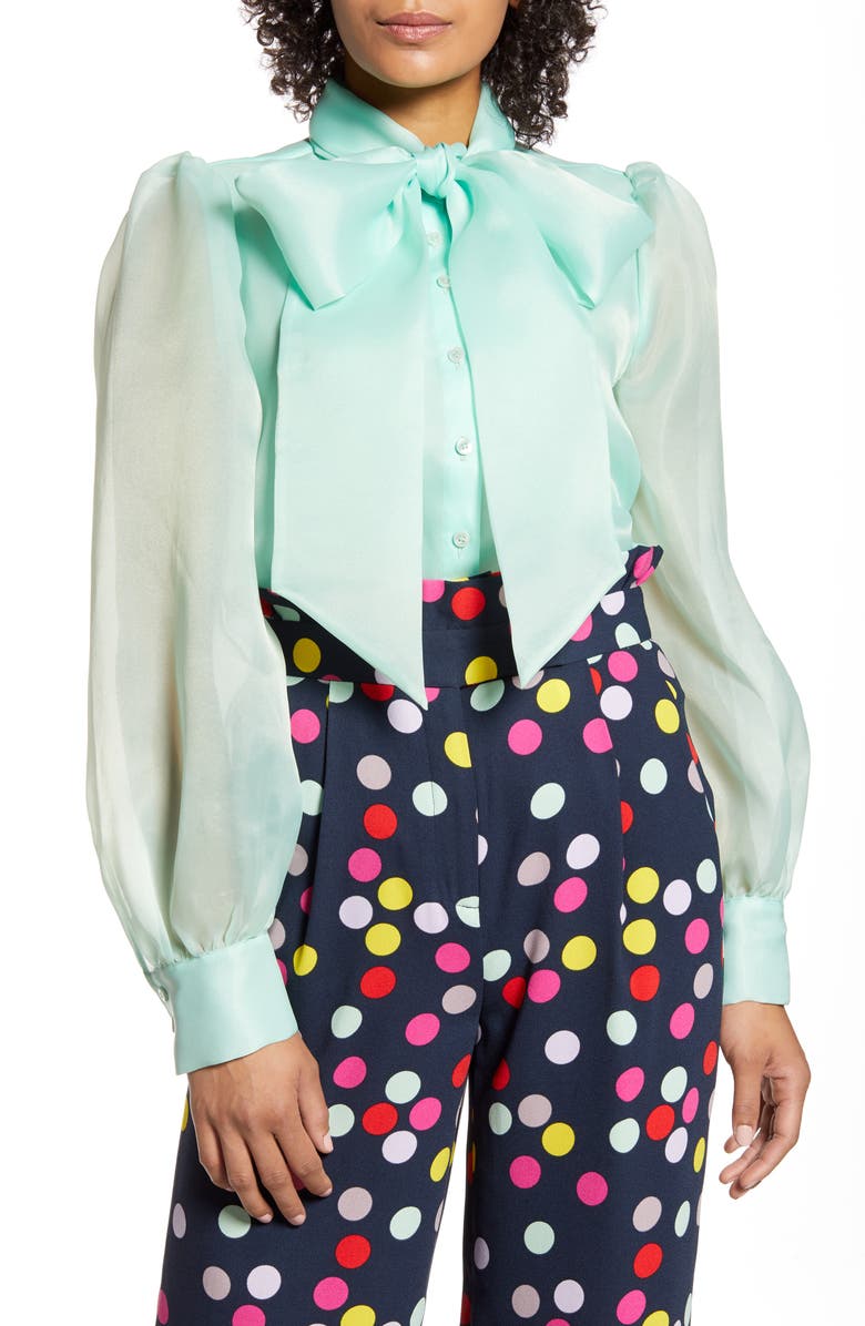 Halogen<sup>®</sup> x Atlantic-Pacific Bow Collar Blouse, Main, color,