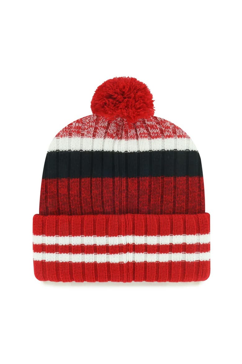 Men's '47 San Francisco 49ers Quiver Cuffed Knit Hat with Pom, Alternate, color, Scarlet