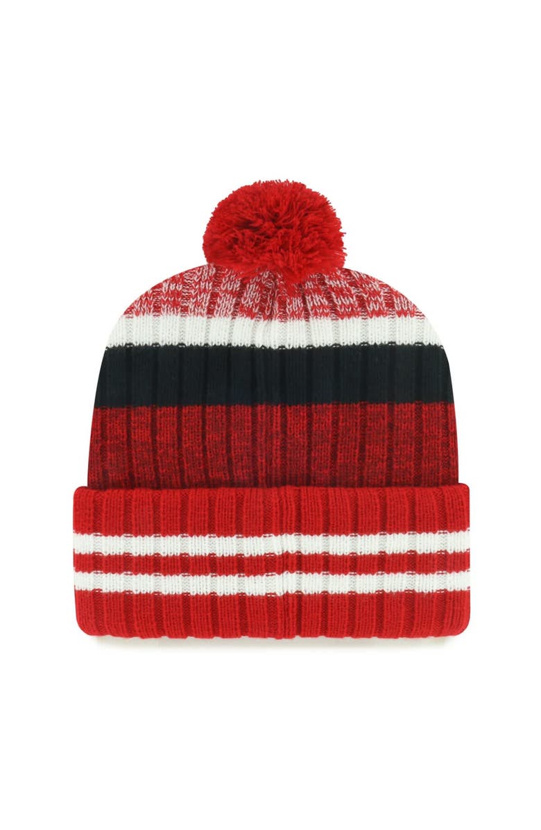 '47 Men's '47 San Francisco 49ers Quiver Cuffed Knit Hat with Pom, Alternate, color, Scarlet