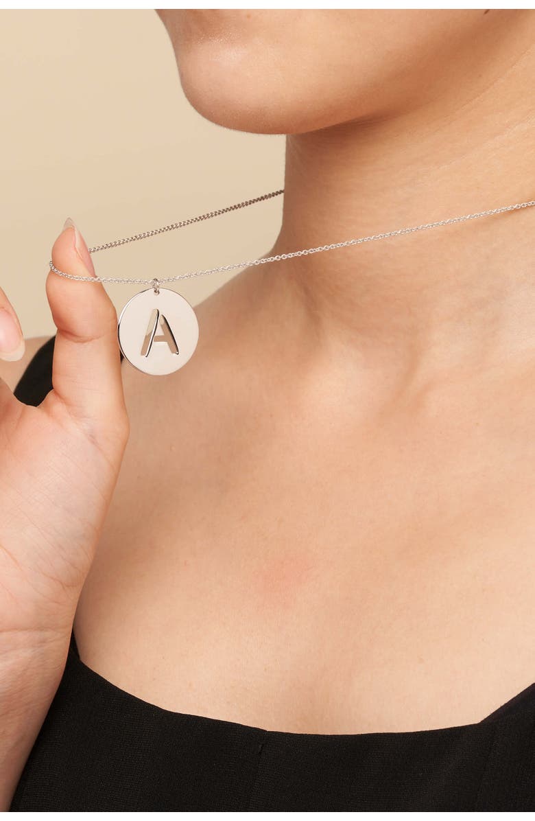 Oradina Say My Name Initial Pendant Necklace in Sterling Silver, Alternate, color, Letter X, Silver