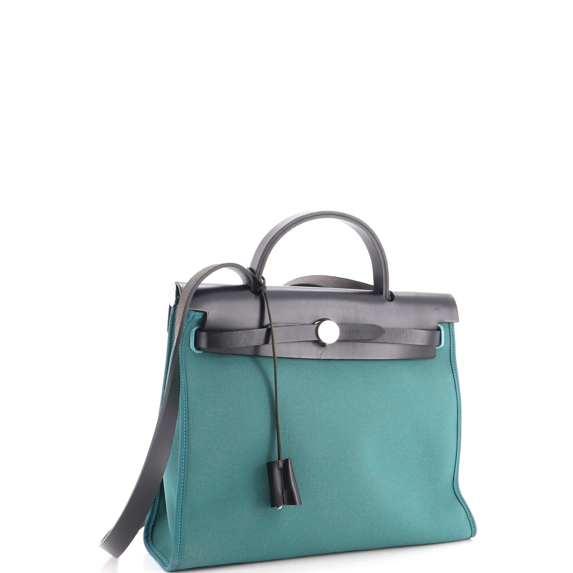 Herbag Zip Leather and Toile 31, Alternate, color, Green