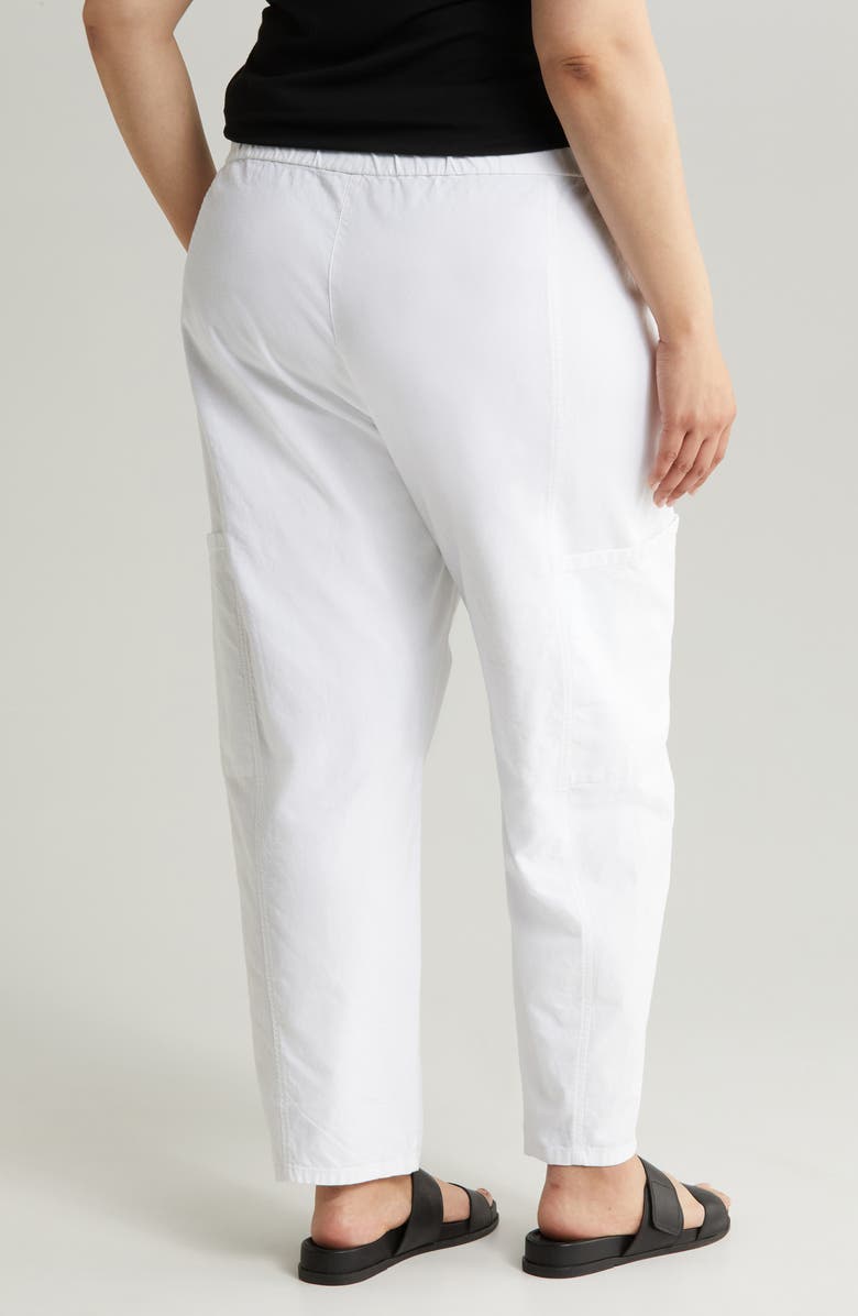 Eileen Fisher Stretch Organic Cotton & Hemp Ankle Lantern Cargo Pants, Alternate, color, White