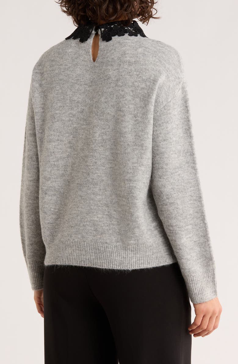 Ellen Tracy Floral Collar Sweater, Alternate, color,