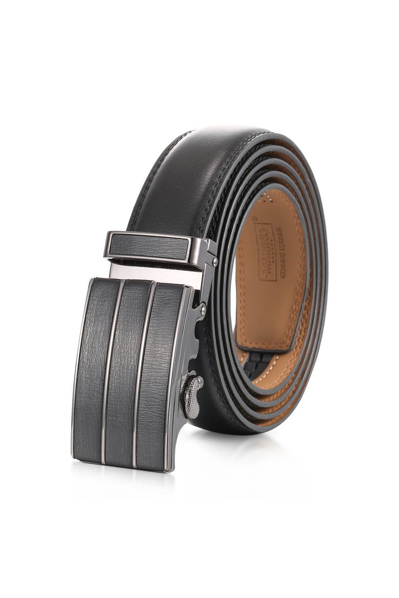 Signature Leather Ratchet Belt, Main, color, Trinity