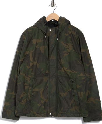 Atticus Camo Print Hooded Cotton Jacket