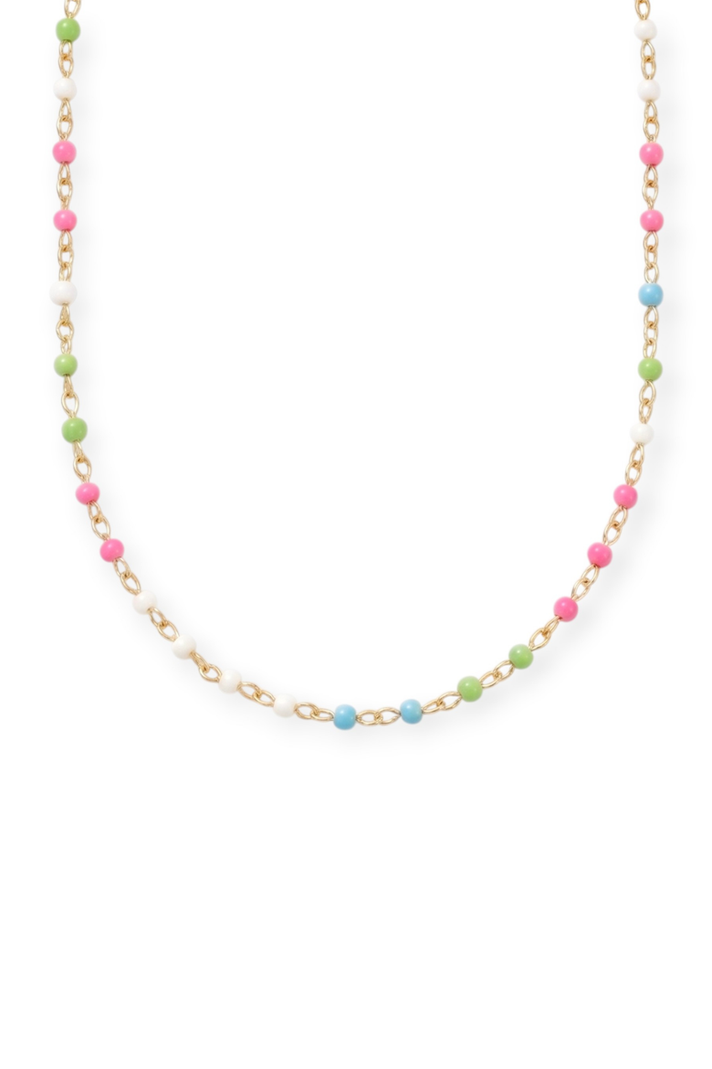 dainty colorful enamel 14k gold filled necklace, Main, color, Gold