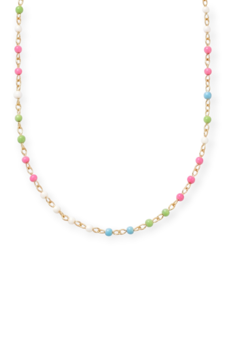 CUFFED BY NANO dainty colorful enamel 14k gold filled necklace, Main, color, Gold