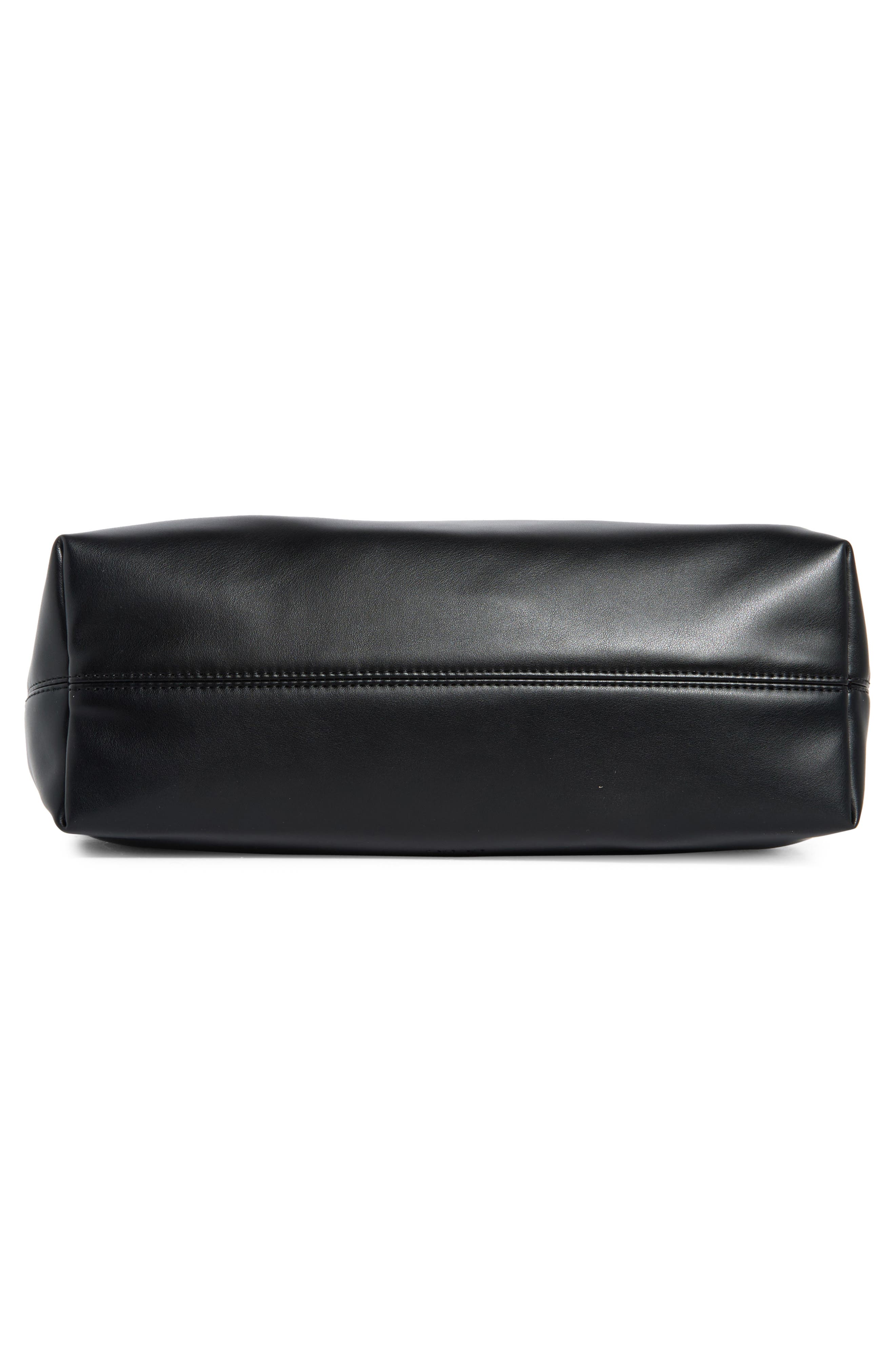 Chain Faux Leather Hobo, Alternate, color, BLACK