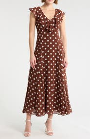WAYF Ruffle Godet Maxi Dress