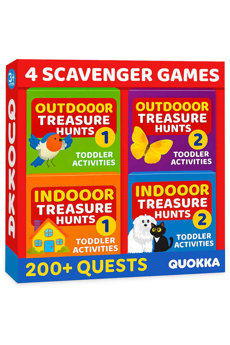 Activity Cards Scavenger Hunt Set for Toddlers, Main, color, Set of 4