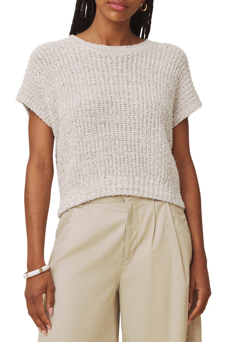 Sola Cotton Blend Sweater, Main, color, PALE OAK WHITE/ MULTI