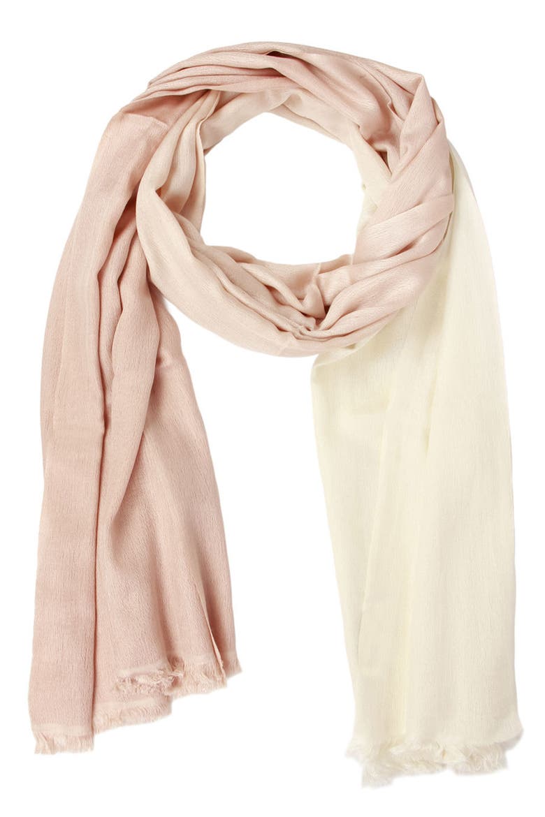 Two-Tone Cashmere & Silk Scarf, Main, color, CREAM/TAUPE