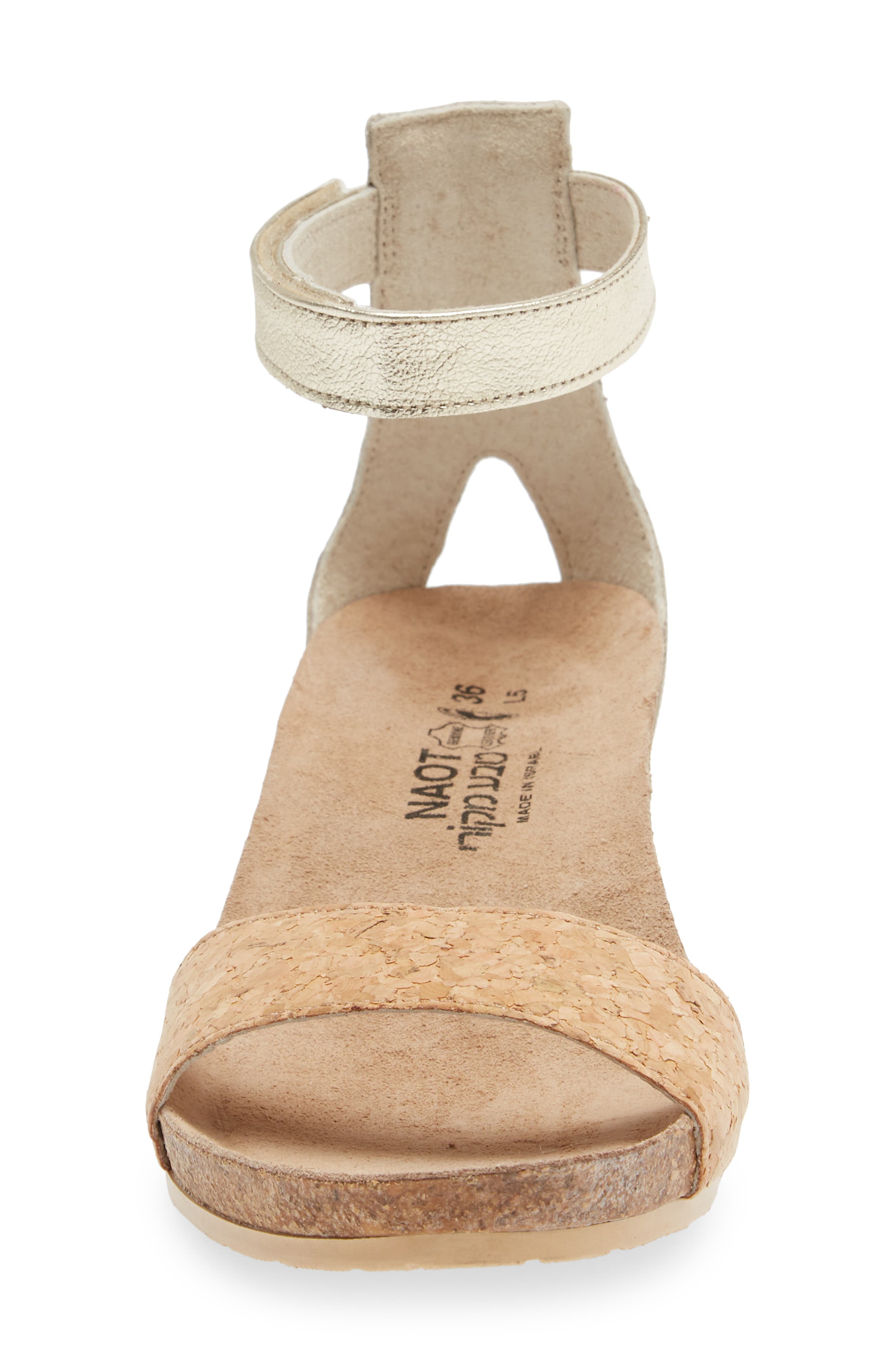 'Pixie' Sandal, Alternate, color, CORK/ IVORY/ RADIANT GOLD