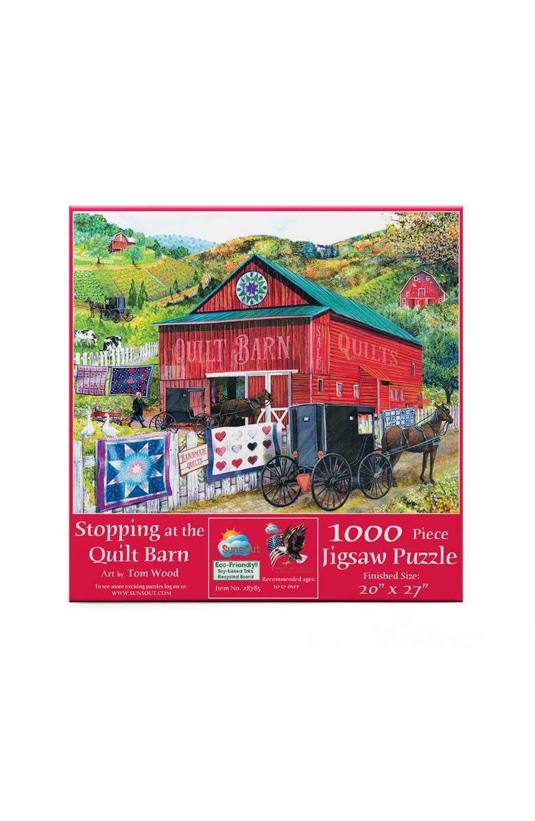 Sunsout Stopping at the Quilt Barn 1000 piece Jigsaw Puzzle for Adults, Alternate, color, Multicolor
