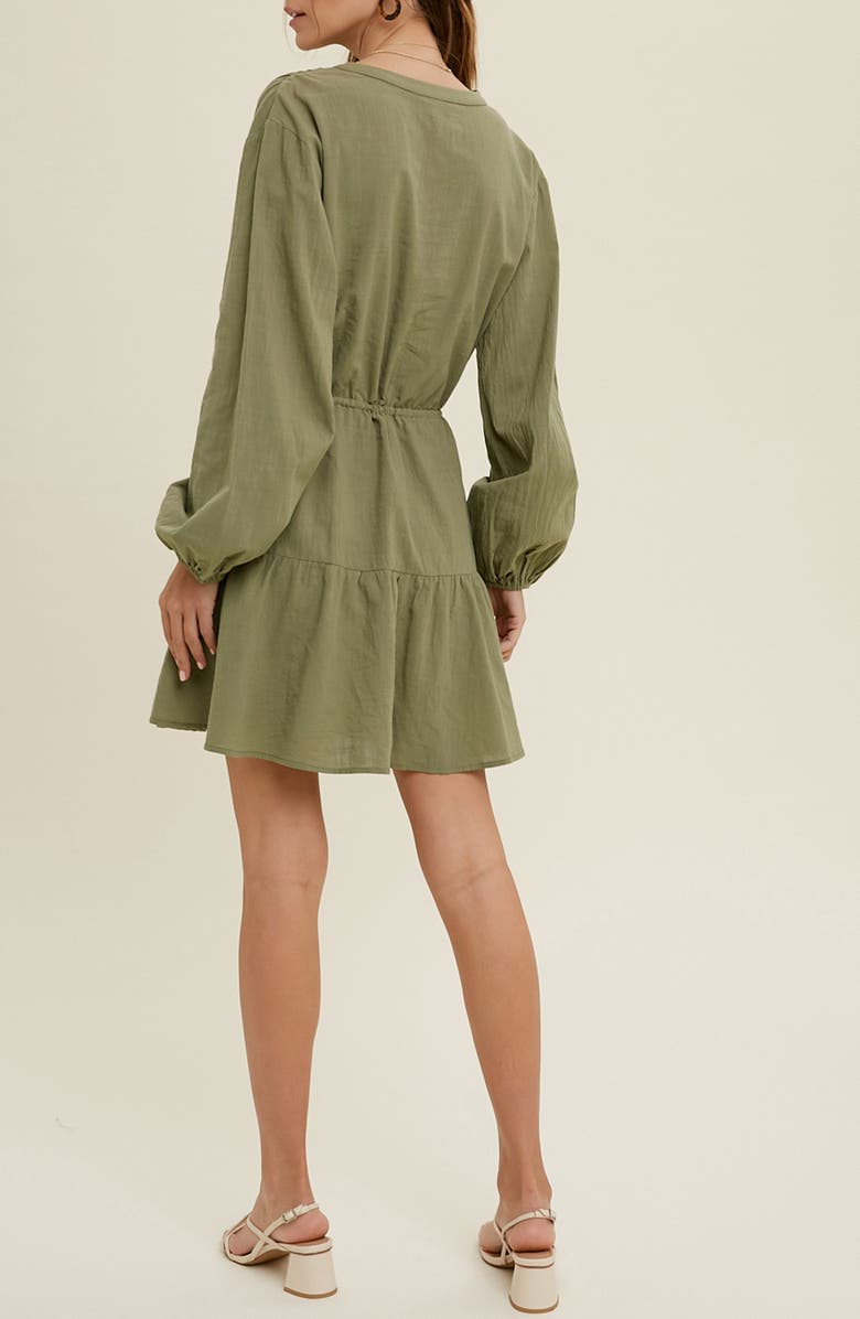 WISHLIST Long Sleeve Minidress, Alternate, color, Olive