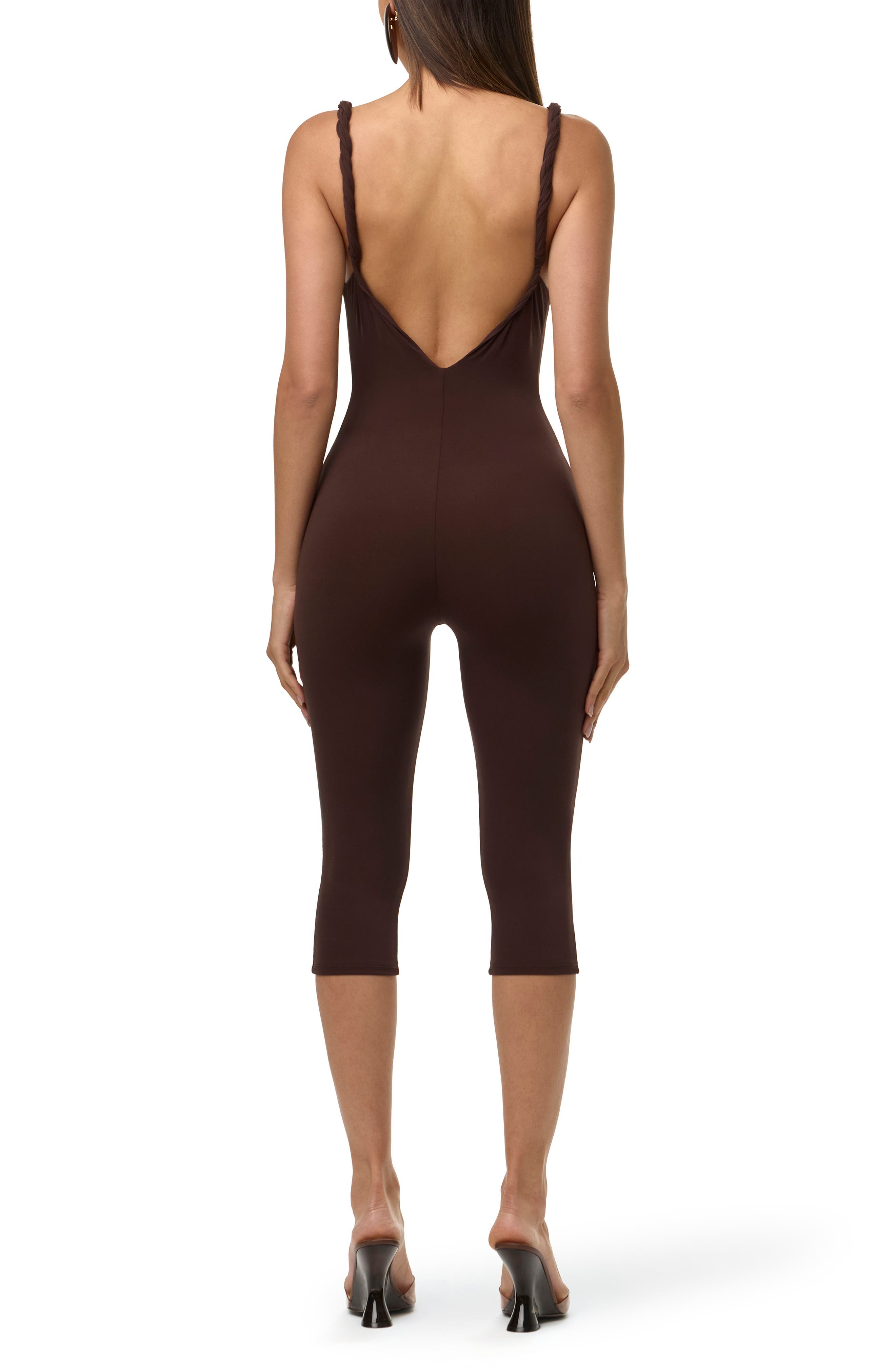 Deep Plunge Capri Jumpsuit (Women) | Nordstrom