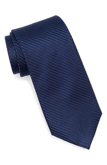 Duchamp Textured Silk Tie In Navy