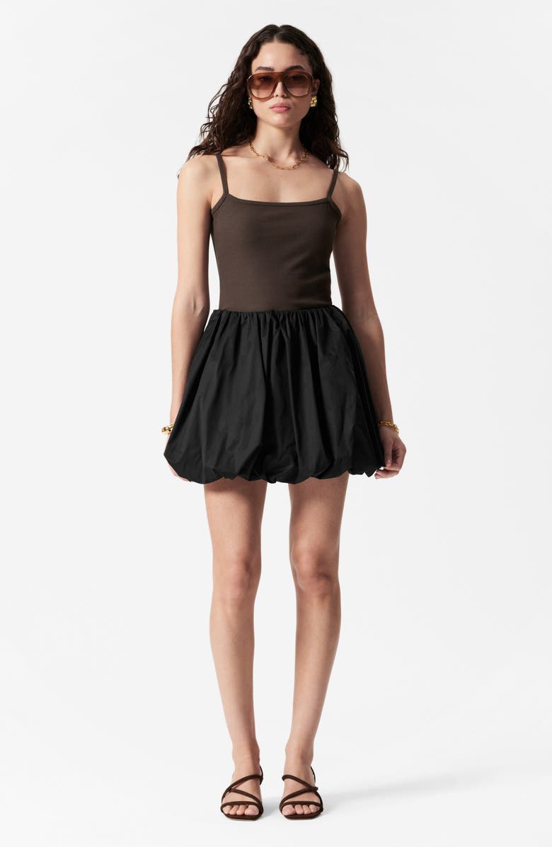 & Other Stories Square Neck Stretch Cotton Camisole, Alternate, color, Brown Dark