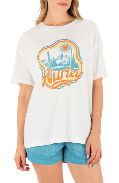 Hurley Scenic View Oversize Cotton Graphic Boyfriend T-shirt In White