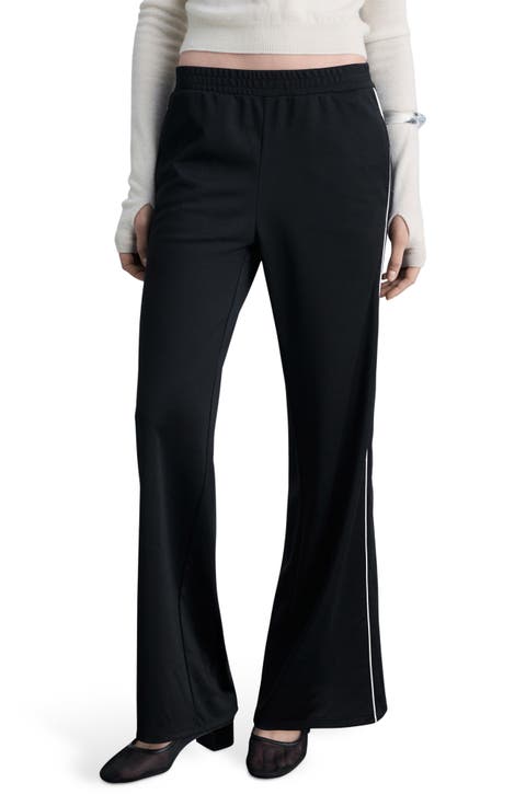 Piped Flare Leg Pants