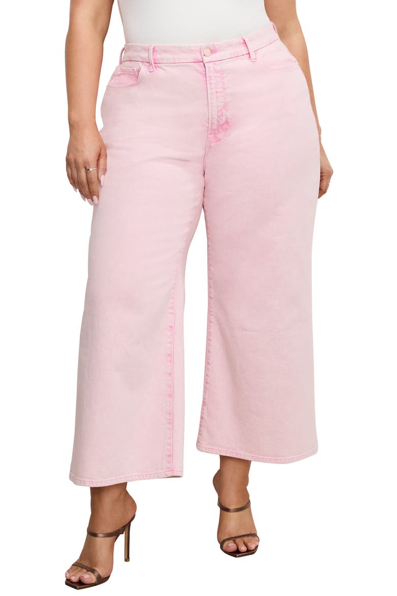 Good Waist Crop Palazzo Jeans, Alternate, color, MINERALROSEQUARTZ001