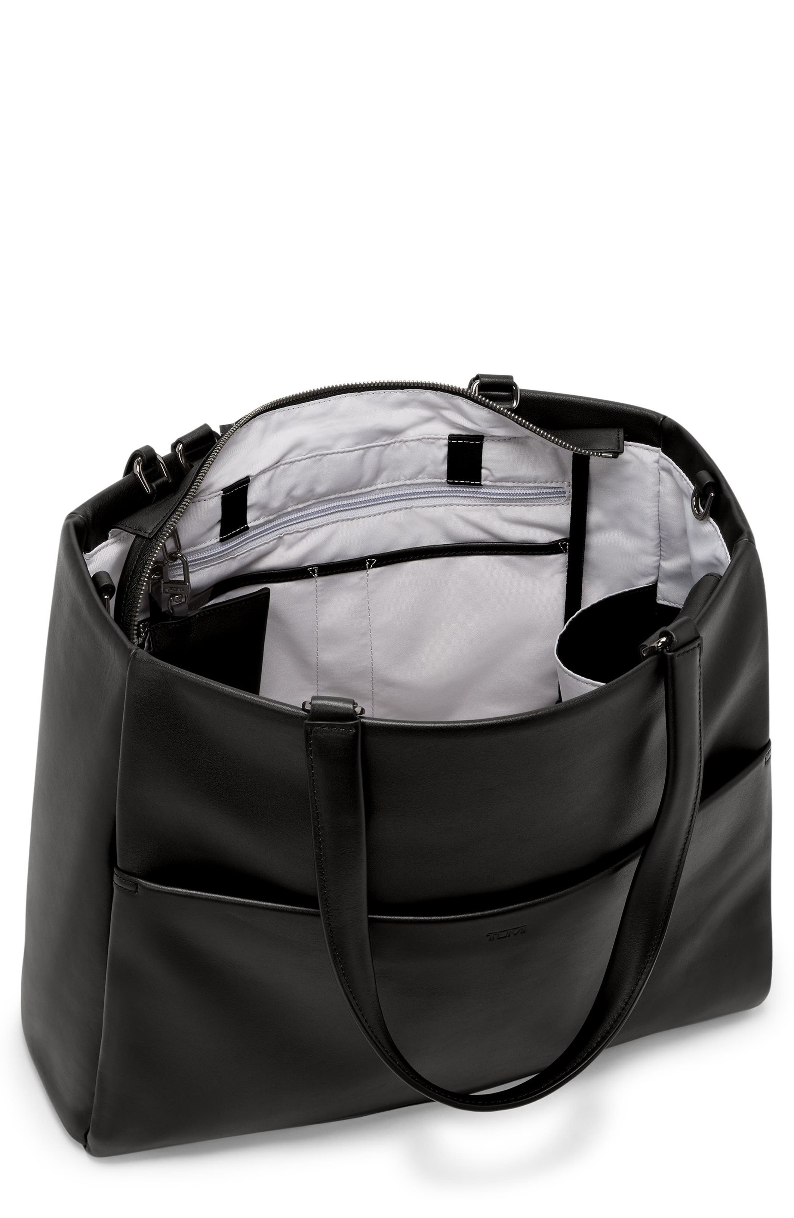 TUMI Large Vail Leather Tote, Alternate, color, Black/ Gunmetal
