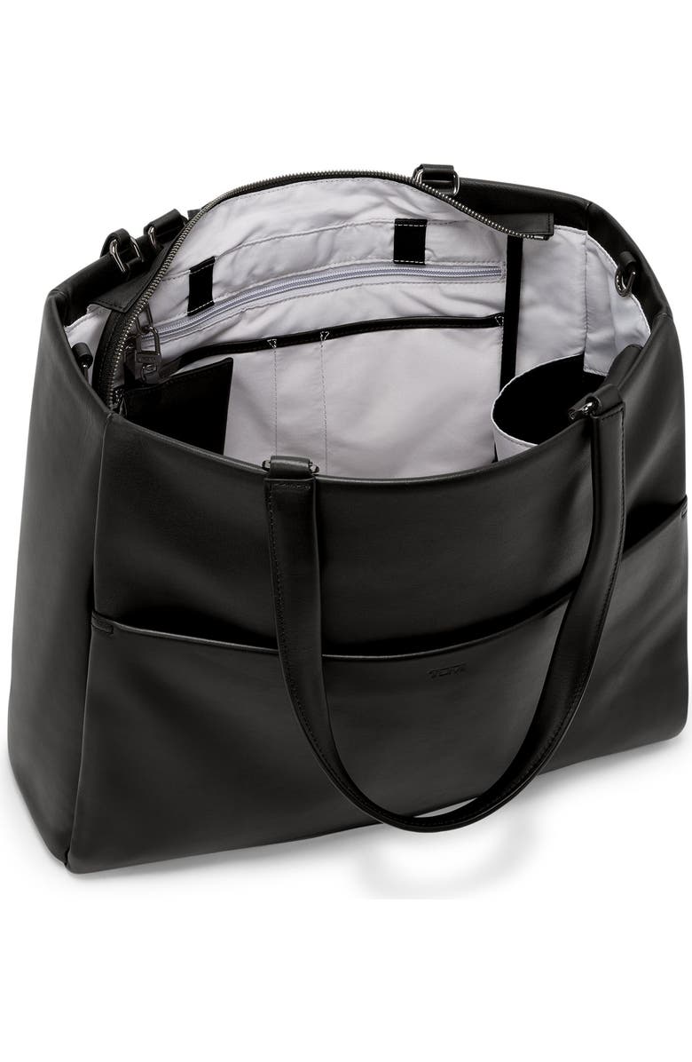 TUMI Large Vail Leather Tote, Alternate, color, Black/ Gunmetal