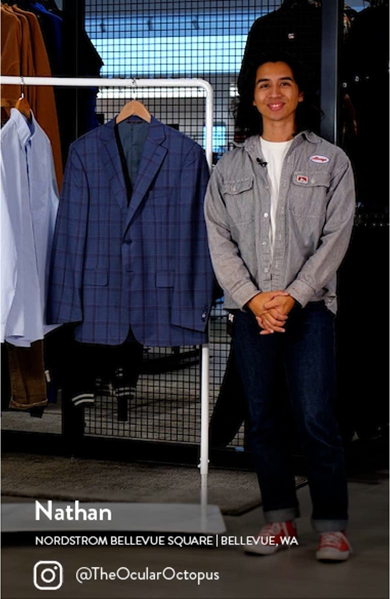 Siena Regular Fit Windowpane Check Wool Sport Coat, sales video thumbnail