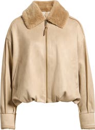 UGG® Coleta Faux Fur Trim Bubble Jacket