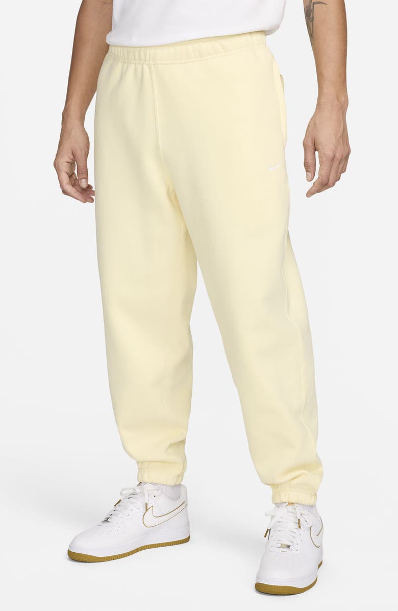 Nike Solo Swoosh Fleece Sweatpants, Main, color, Alabaster/ White