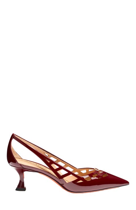 Women's  patent leather mid-heel pump