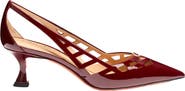 Santoni Women's patent leather mid-heel pump