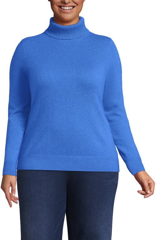 Lands' End Cashmere Turtleneck Sweater In Blue