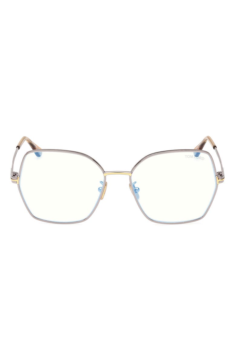 TOM FORD 56mm Butterfly Blue Light Blocking Glasses, Main, color, 