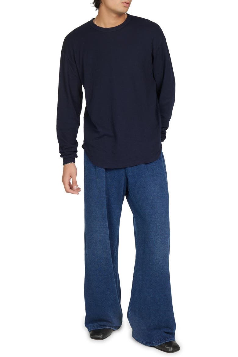 Double Jersey Baseball Hem Tee, Alternate, color, Navy