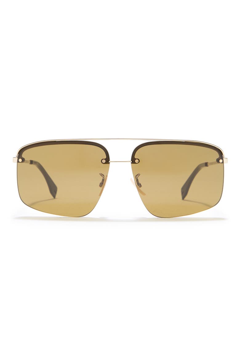 62mm Brow Bar Sunglasses, Main, color, BROWN