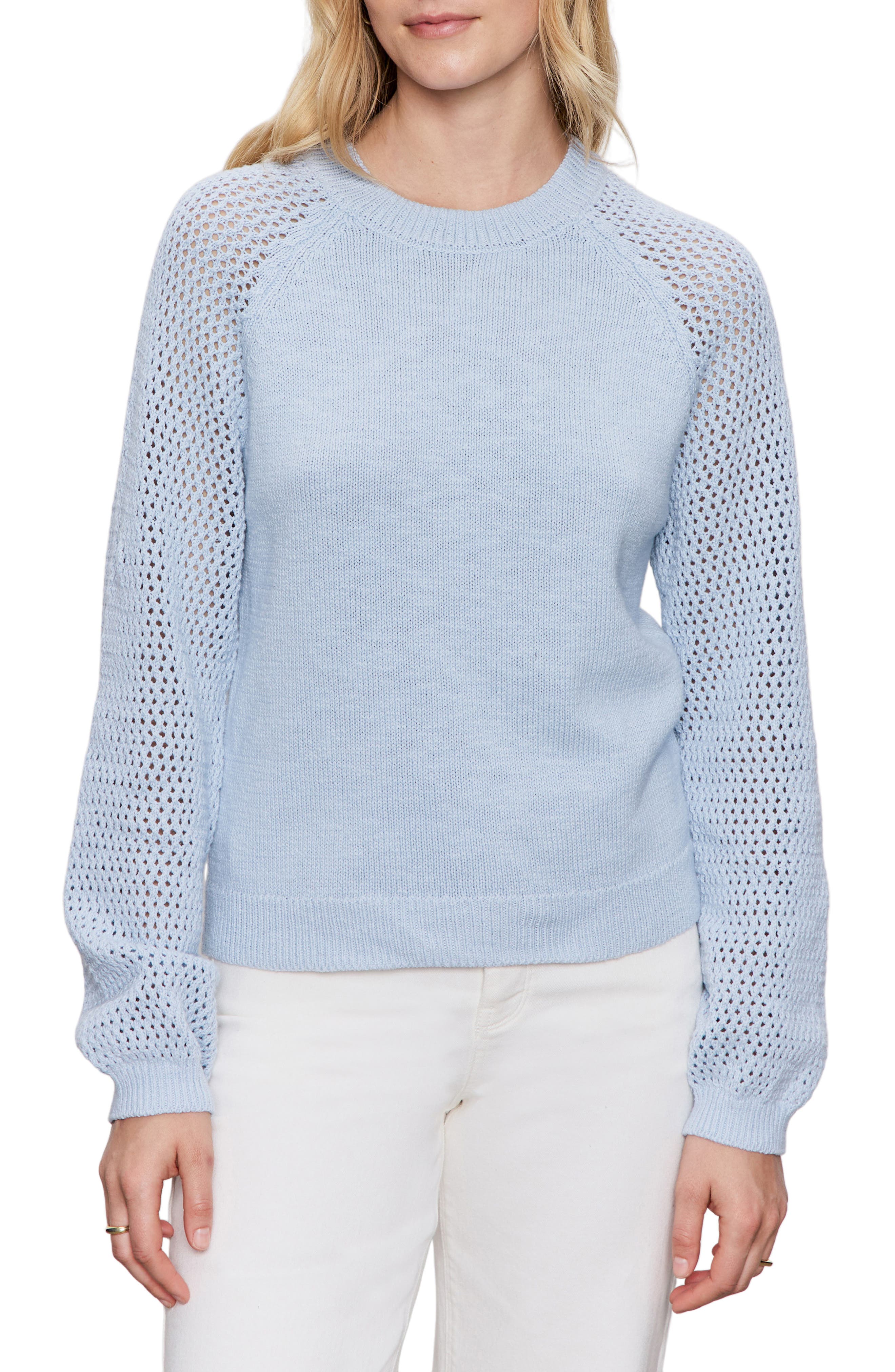 Sanctuary Perfect Moment Mix Stitch Cotton Crewneck Sweater