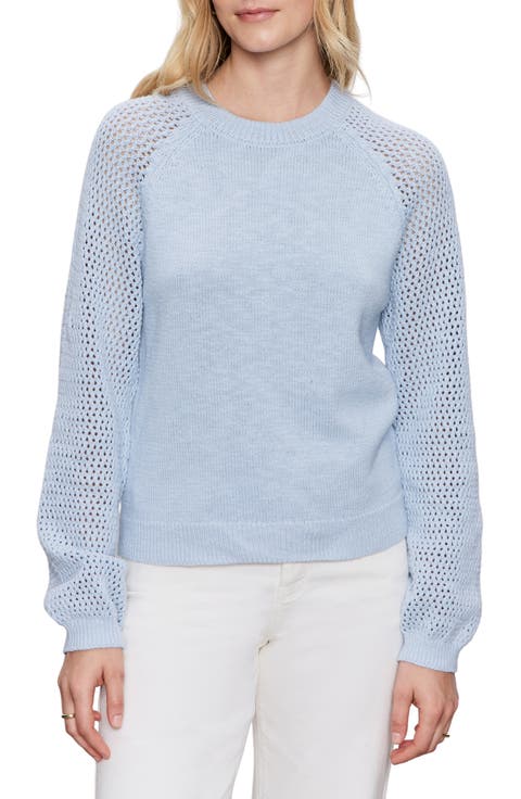 Perfect Moment Mix Stitch Cotton Crewneck Sweater