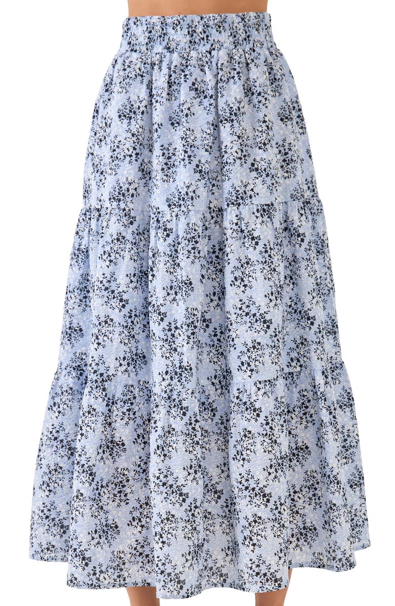 English Factory Floral Cotton Maxi Skirt, Alternate, color,