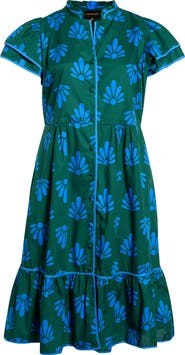 SUGARLIPS Davie Button Cotton Midi Shirtdress