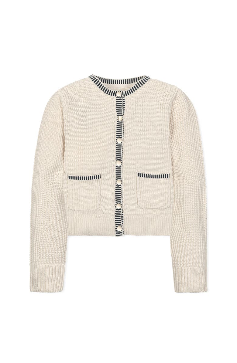 Hope & Henry Organic Tweed Stitch Sweater Cardigan, Alternate, color, Ivory Tweed