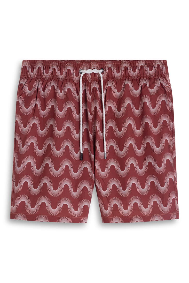 Cruz Print Swim Trunks, Alternate, color, RIO RED