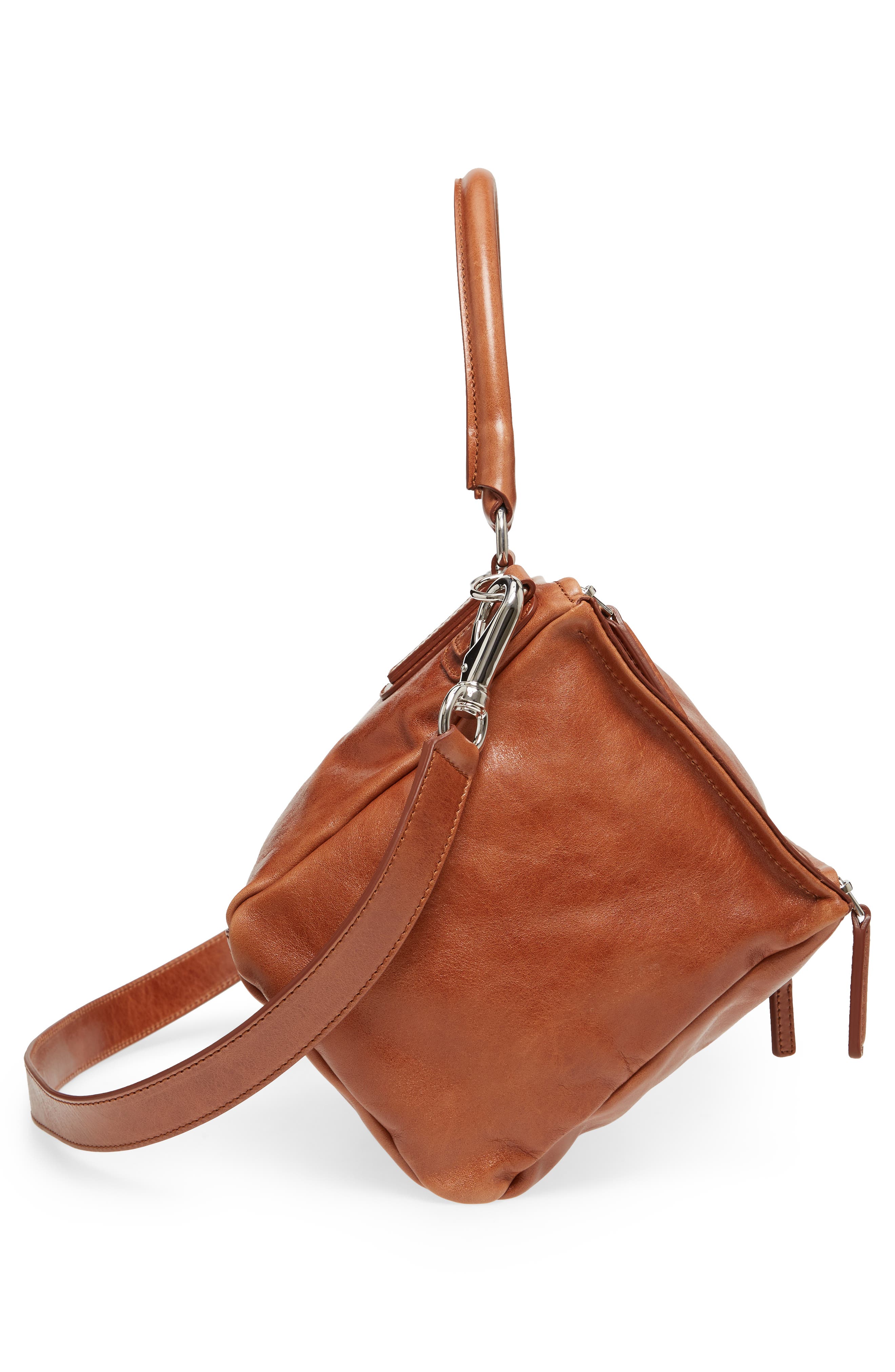 Givenchy Medium Pandora Shiny Aged Leather Satchel, Alternate, color, 