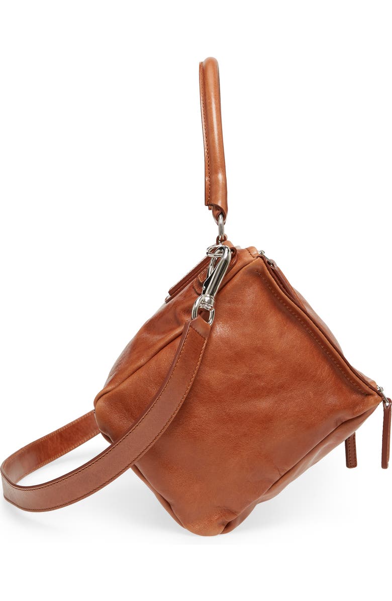 Givenchy Medium Pandora Shiny Aged Leather Satchel, Alternate, color,