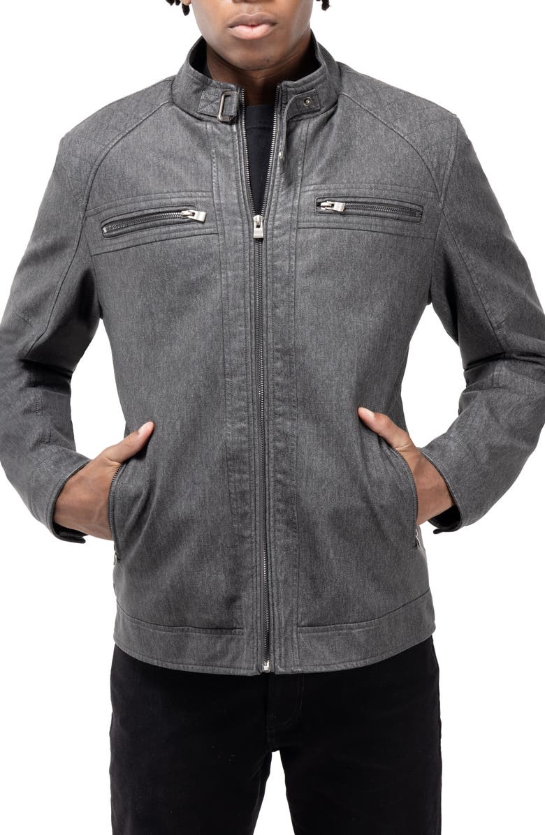 XRAY Faux Fur Lined Quilted Moto Jacket, Main, color, 